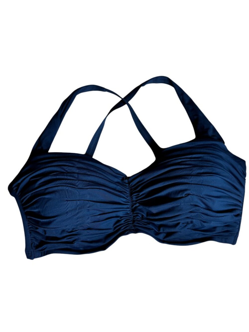 NWOT BLEU Rod Beattie 34DD Teal Blue Ruched Bikini Top